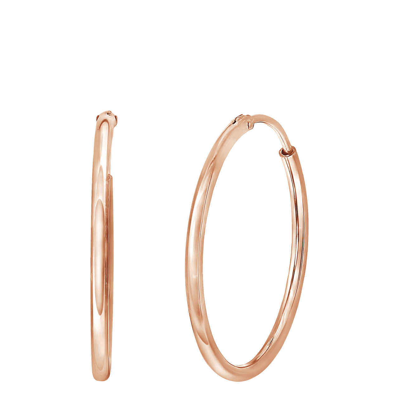 Zilveren roséplated oorringen voor dames