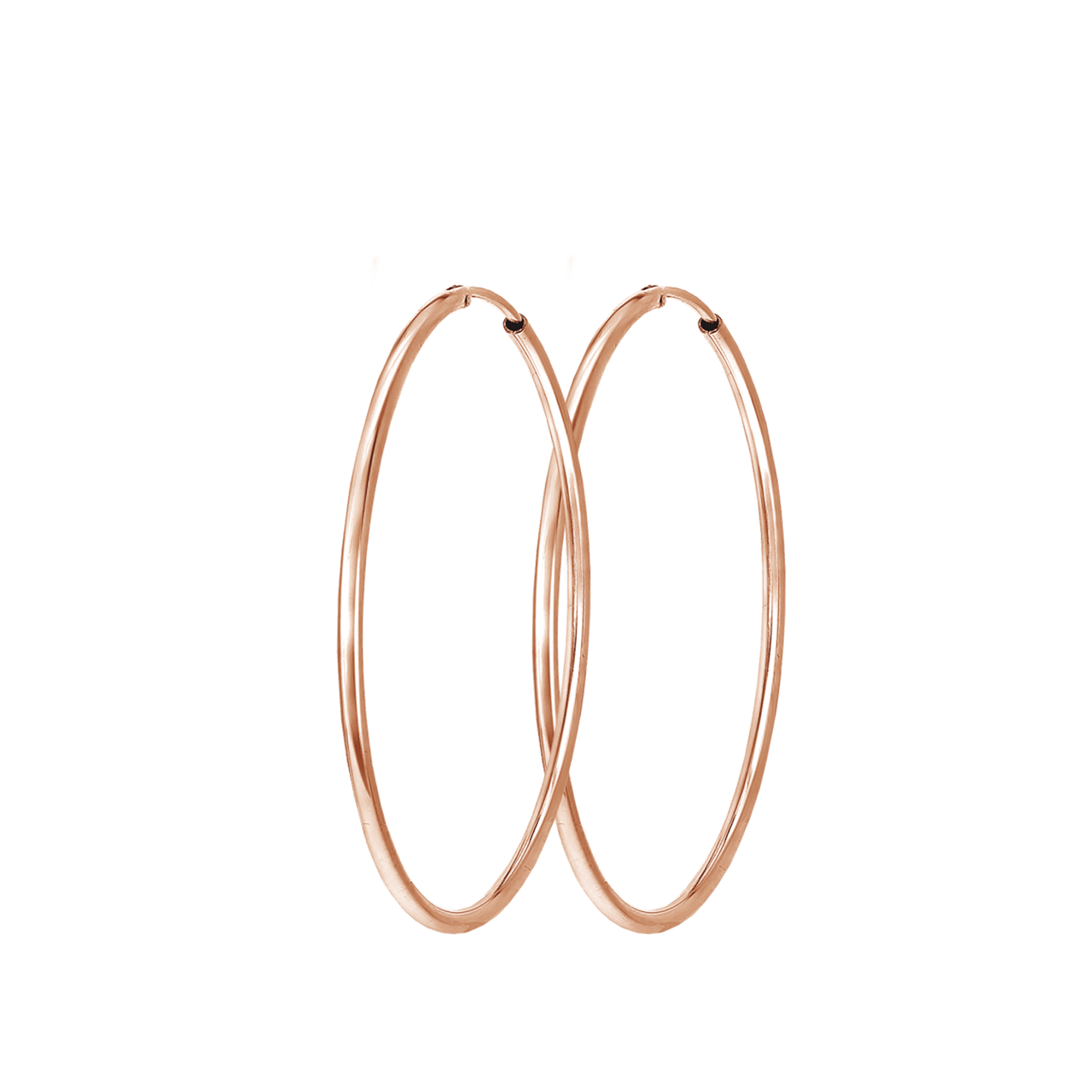 Silberohrringe, rotvergoldet, 50 mm