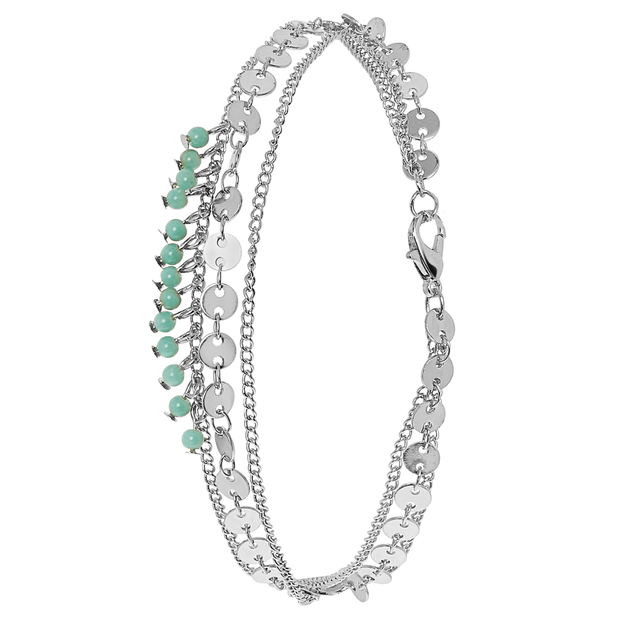 Bijoux zilverkleurige enkelbandje met muntjes voor dames