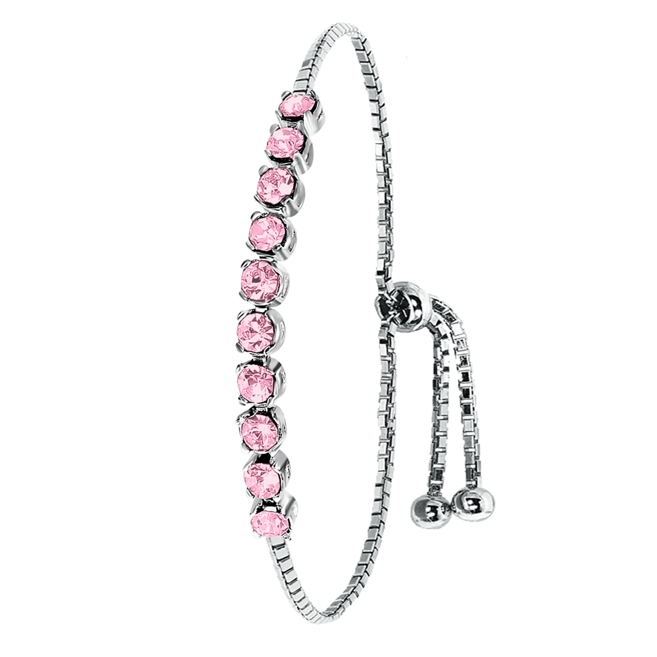 Armband, 925 Silber, Kristall, hellrosa