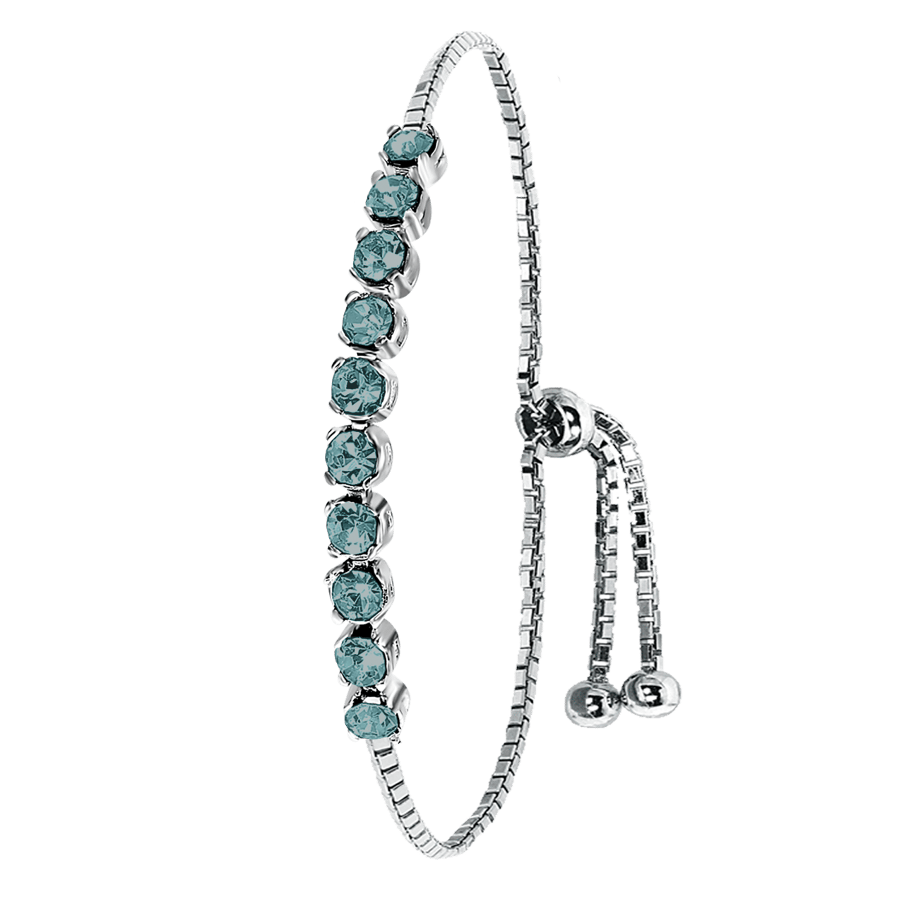 Zilveren tennisarmband kristal indicolite