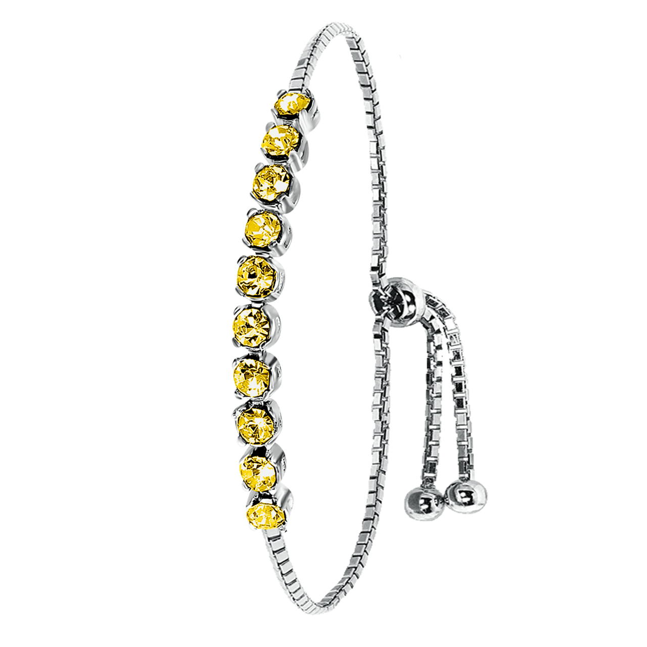Zilveren tennisarmband kristal light topaz