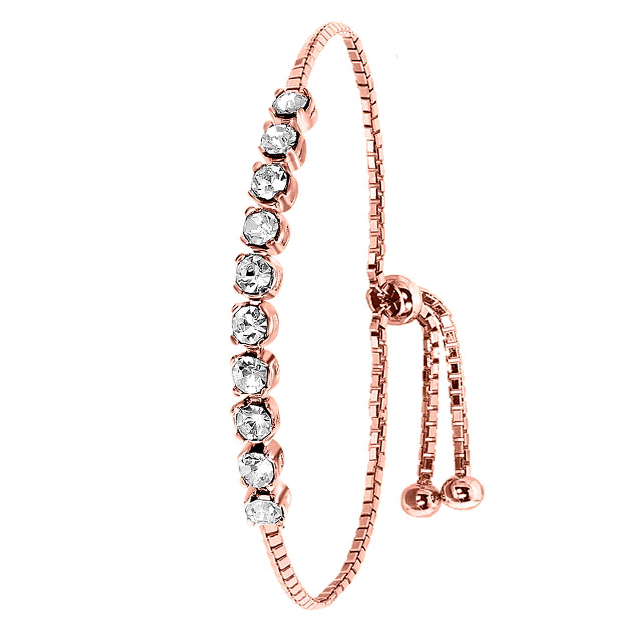 Zilveren tennisarmband rose kristal white