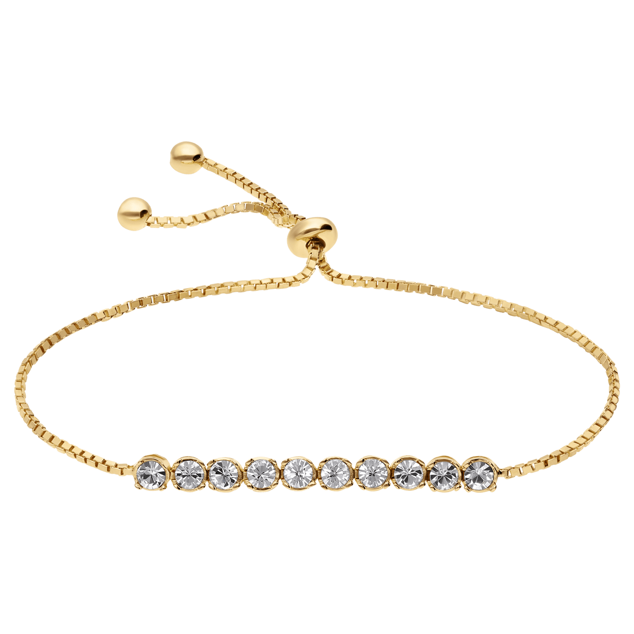 Armband, 925 Silber, vergoldet, Kristall, weiß