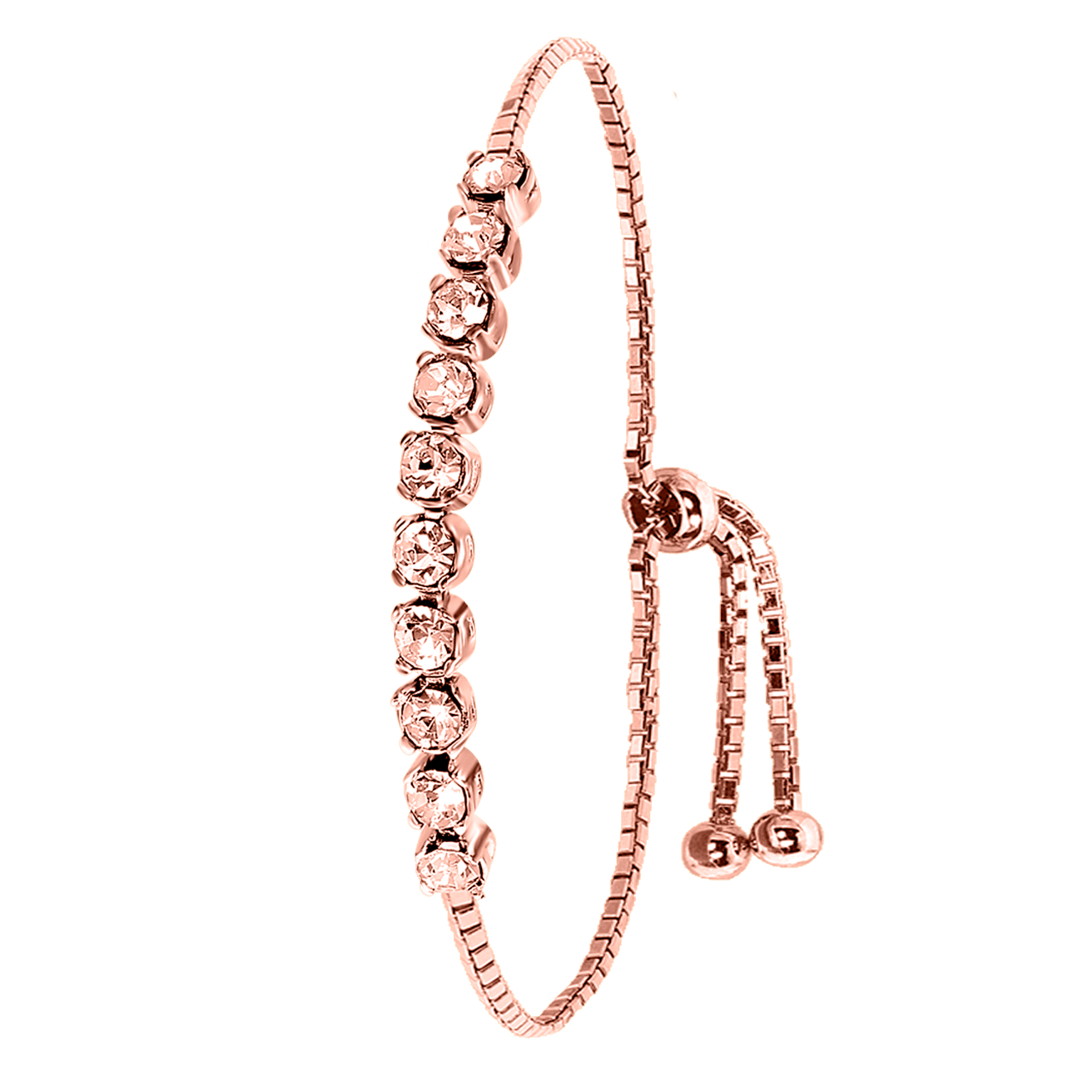 Zilveren tennisarmband rose kristal lightpeach