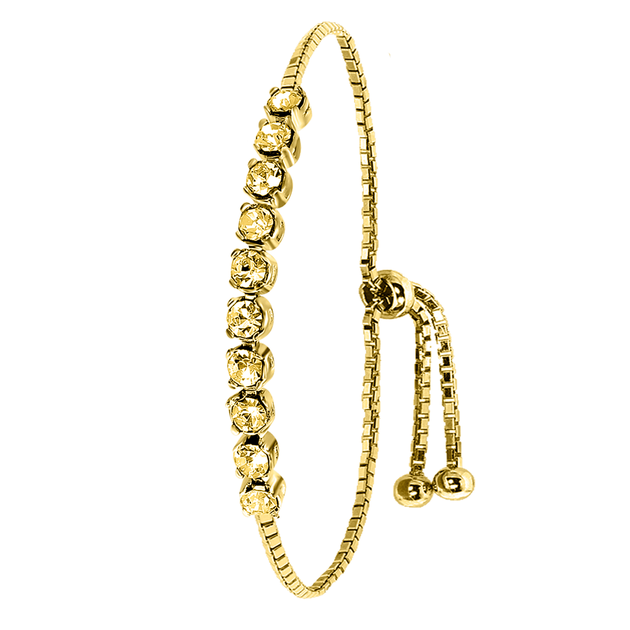 Zilveren tennisarmband gold kristal colorado