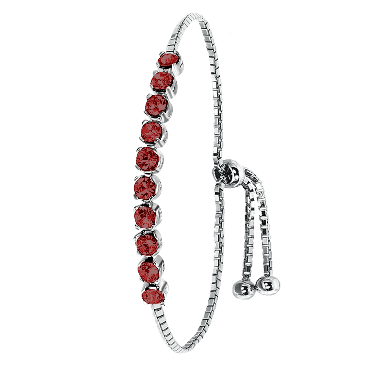 Zilveren tennisarmband kristal ruby