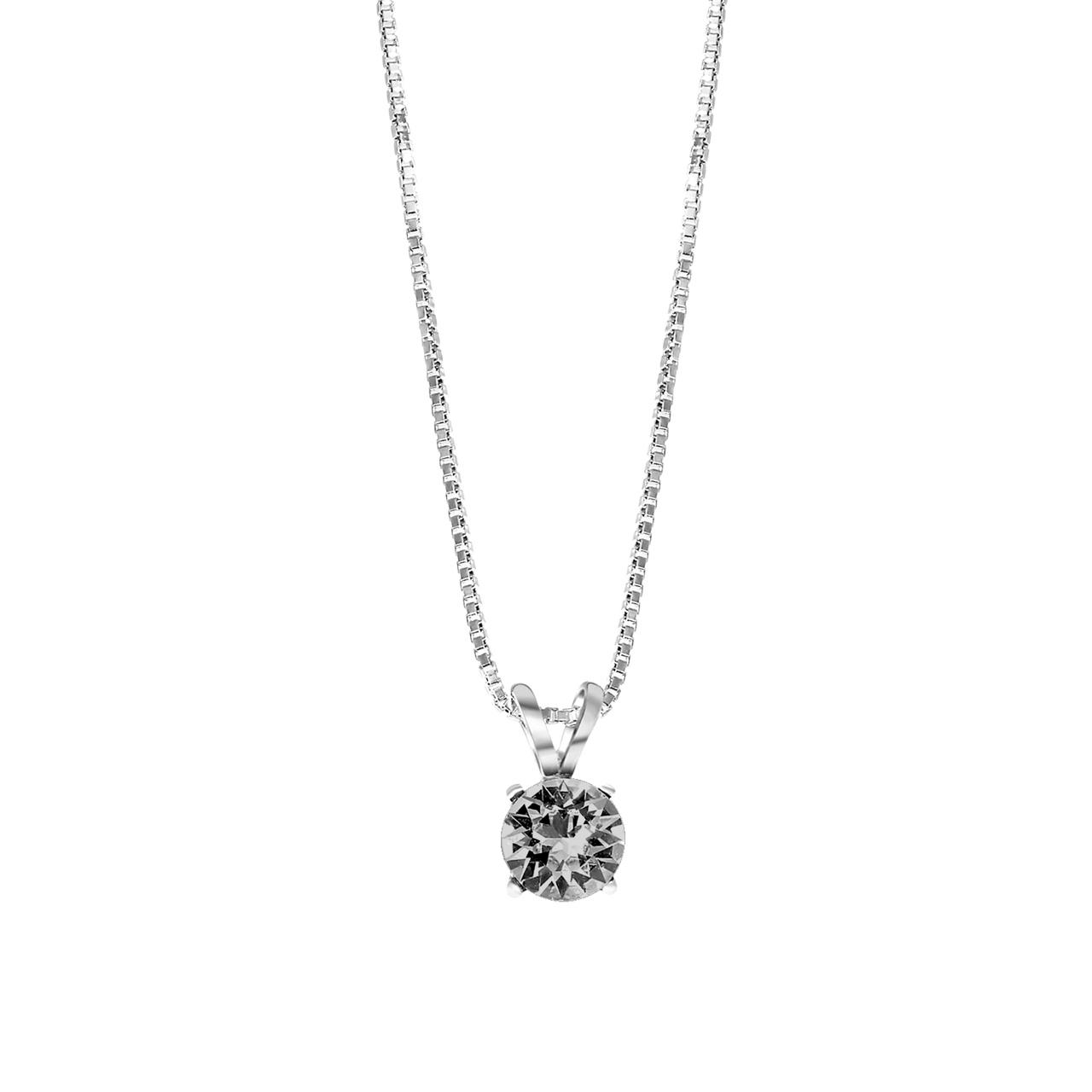 Zilveren ketting kristal black diamond