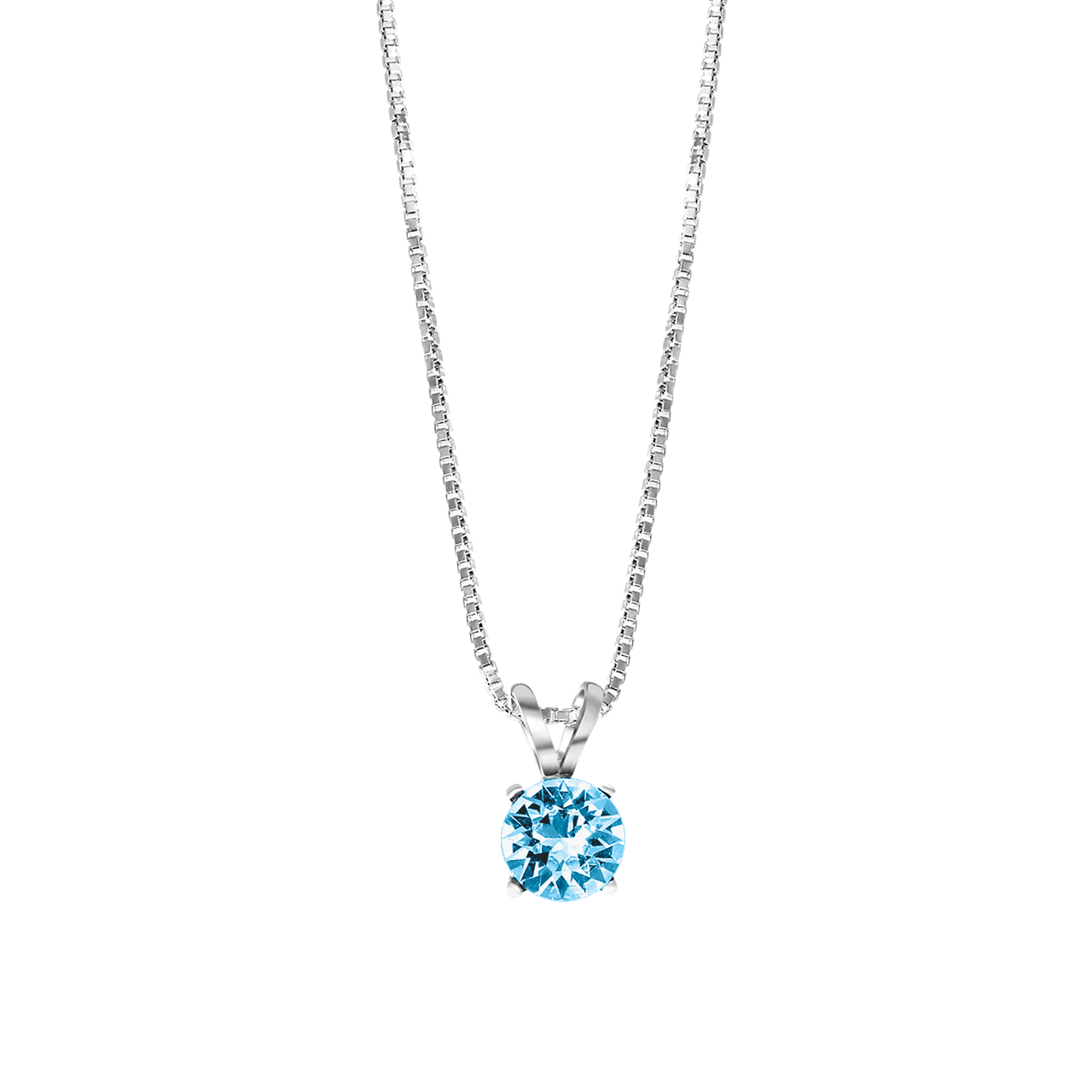Zilveren ketting met hanger met Swarovski kristal aqua voor dames