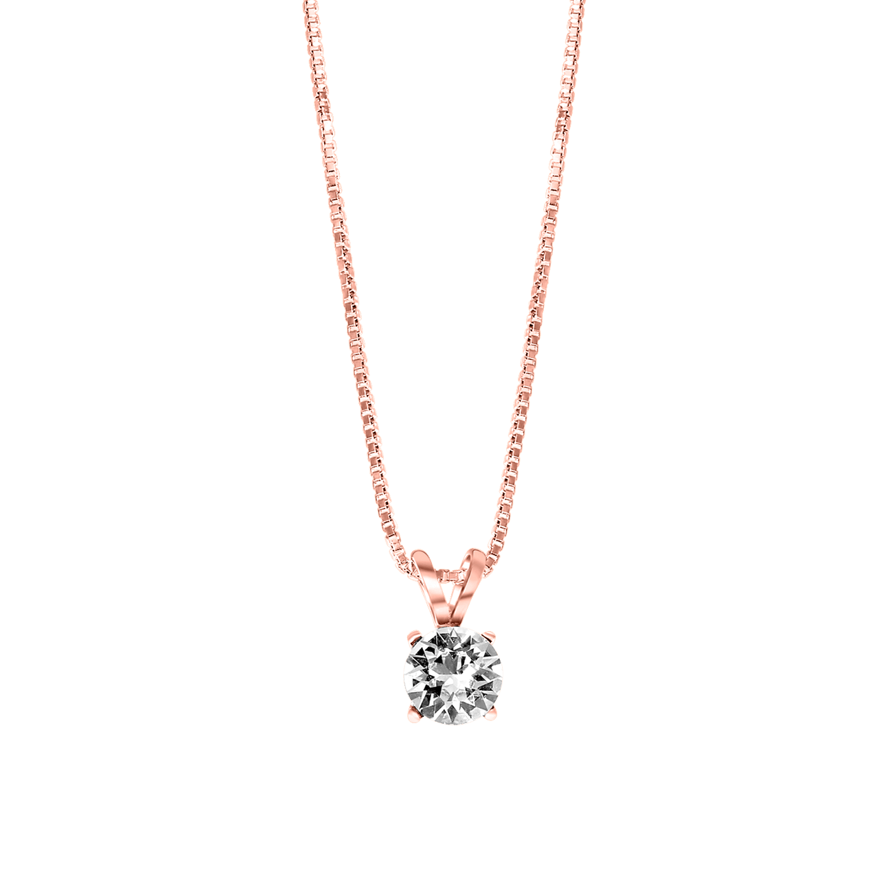 Zilveren roséplated ketting met hanger met Swarovski kristal voor dames