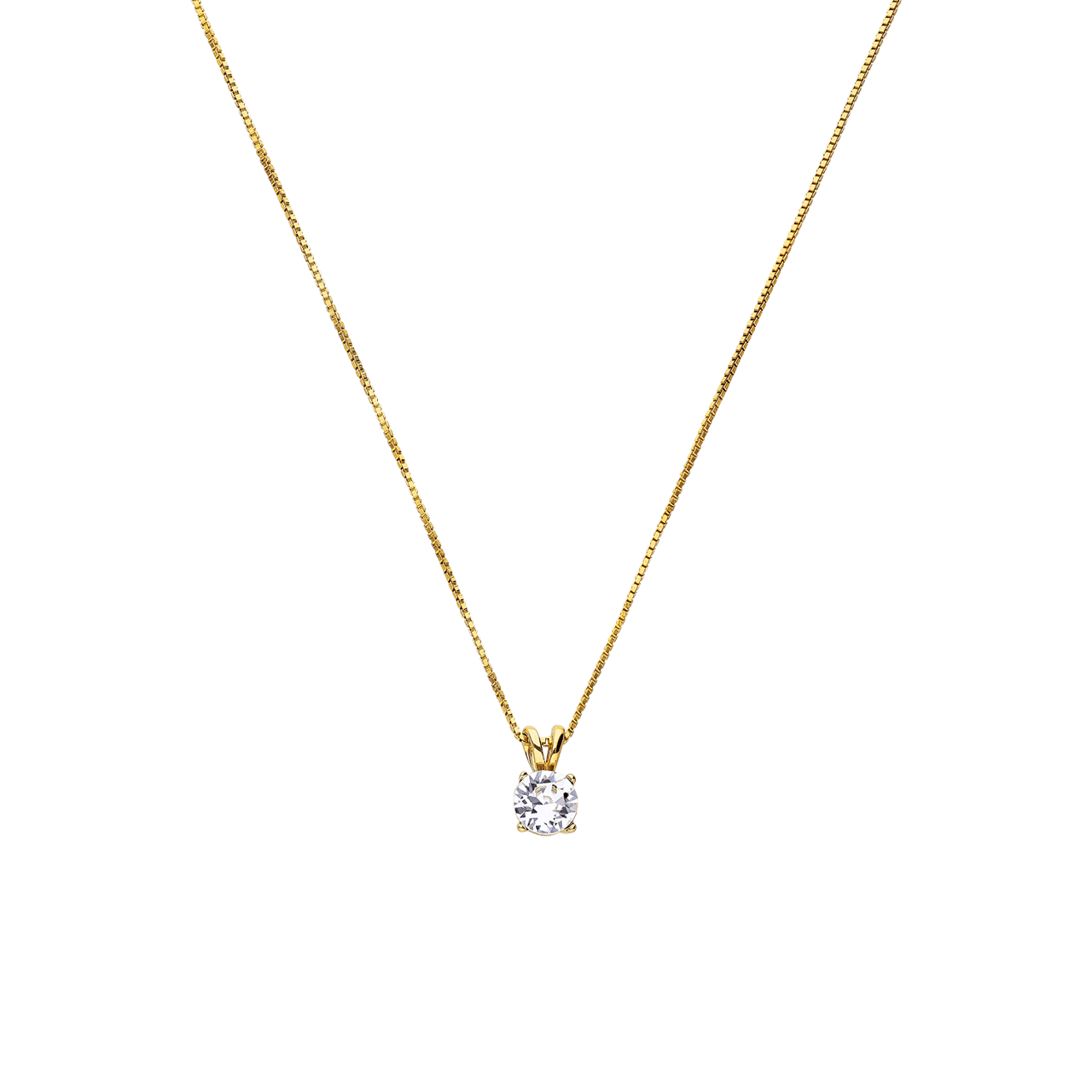 Zilveren goldplated ketting met hanger met Swarovski kristal voor dames