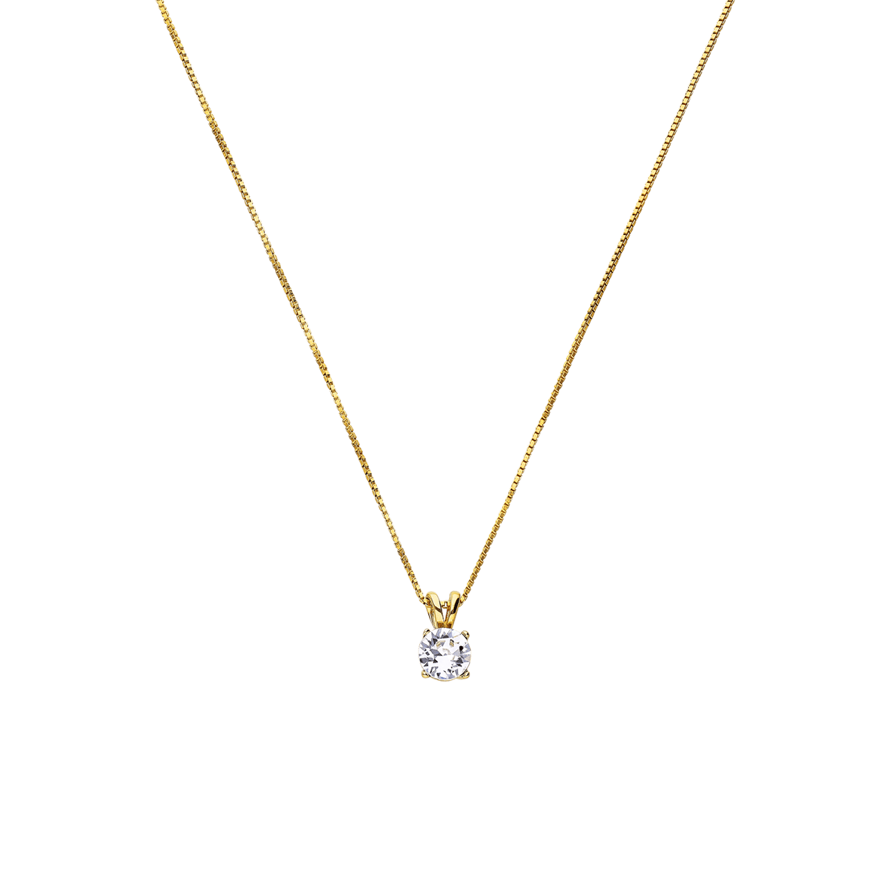 Zilveren ketting goldplated kristal white voor dames