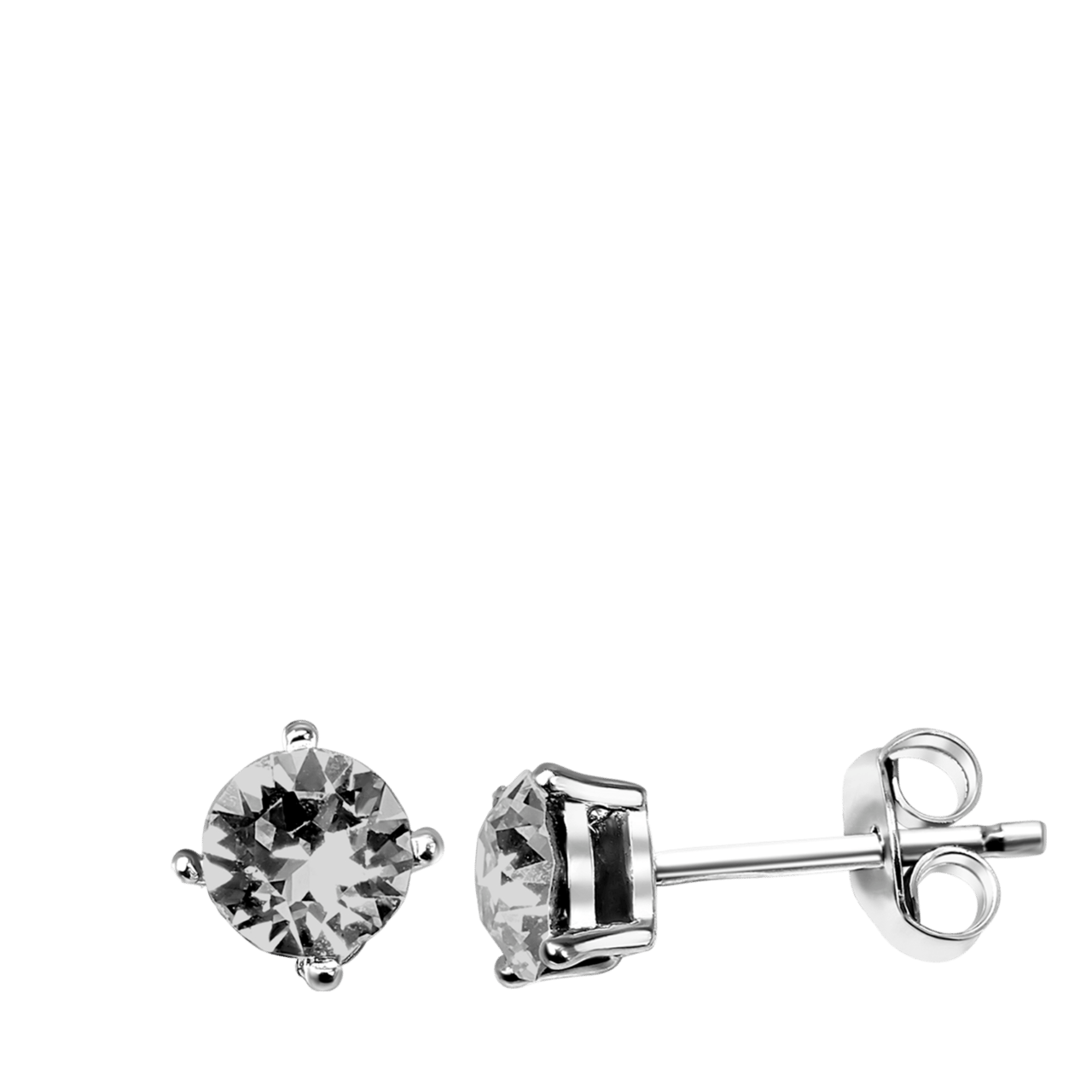 Zilveren oorbellen kristal blackdiamond