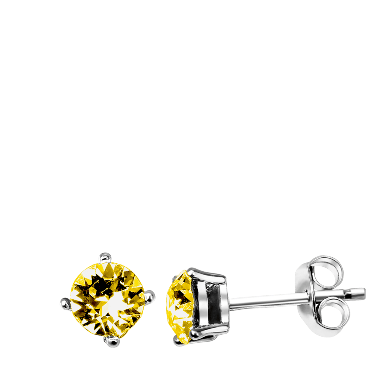 Zilveren oorbellen kristal light topaz