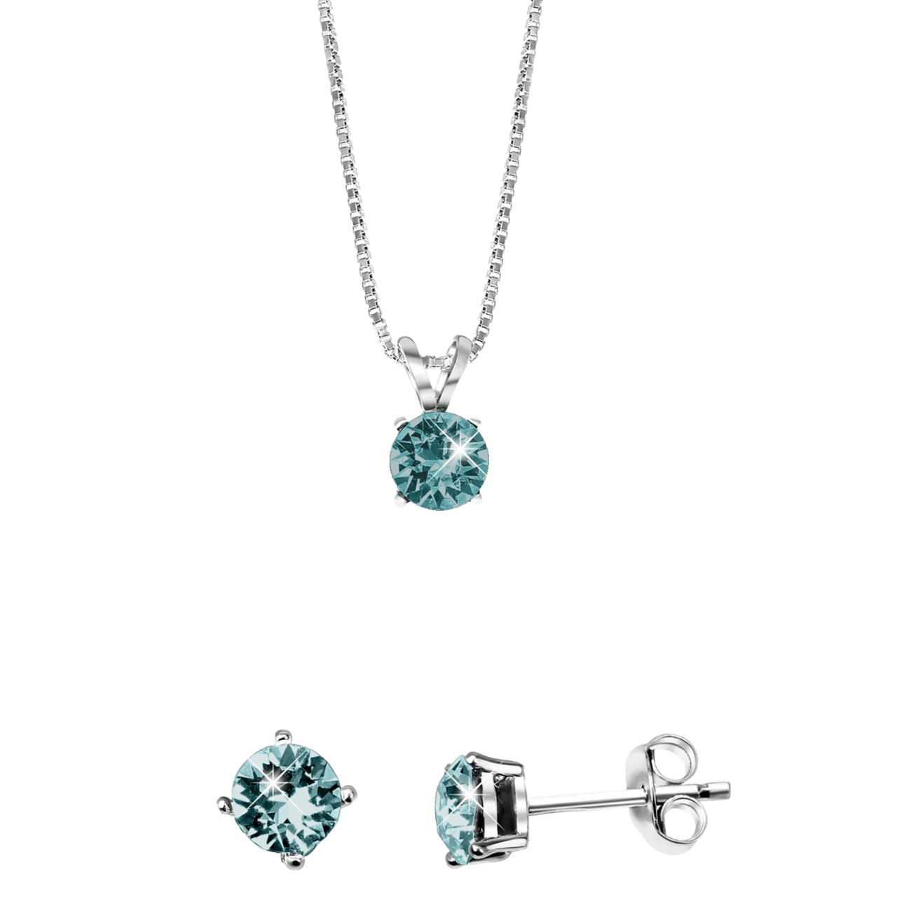 Zilveren set kristal indicolite