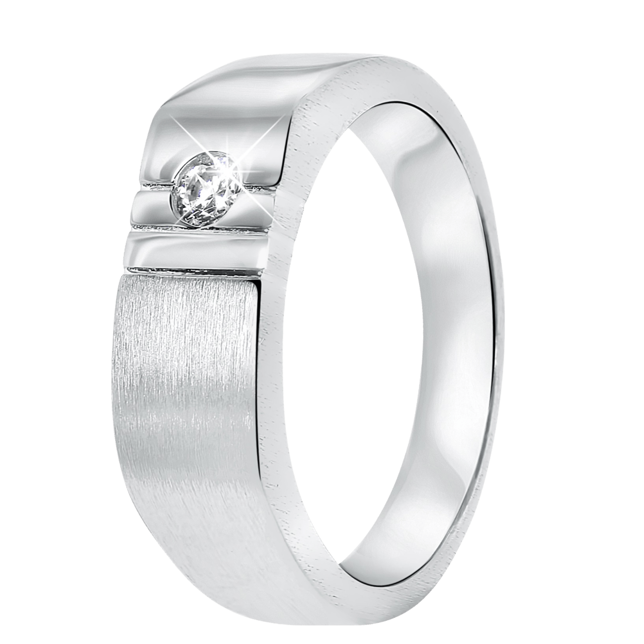 925 Silber Siegelring für Herren mit Zirkonia
