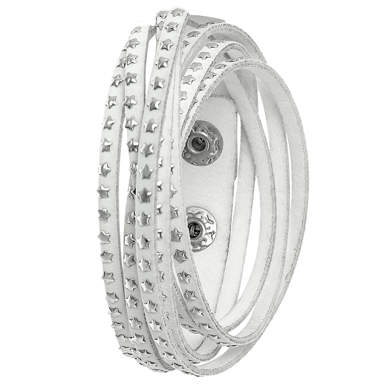 Byoux wikkelarmband met sterren wit