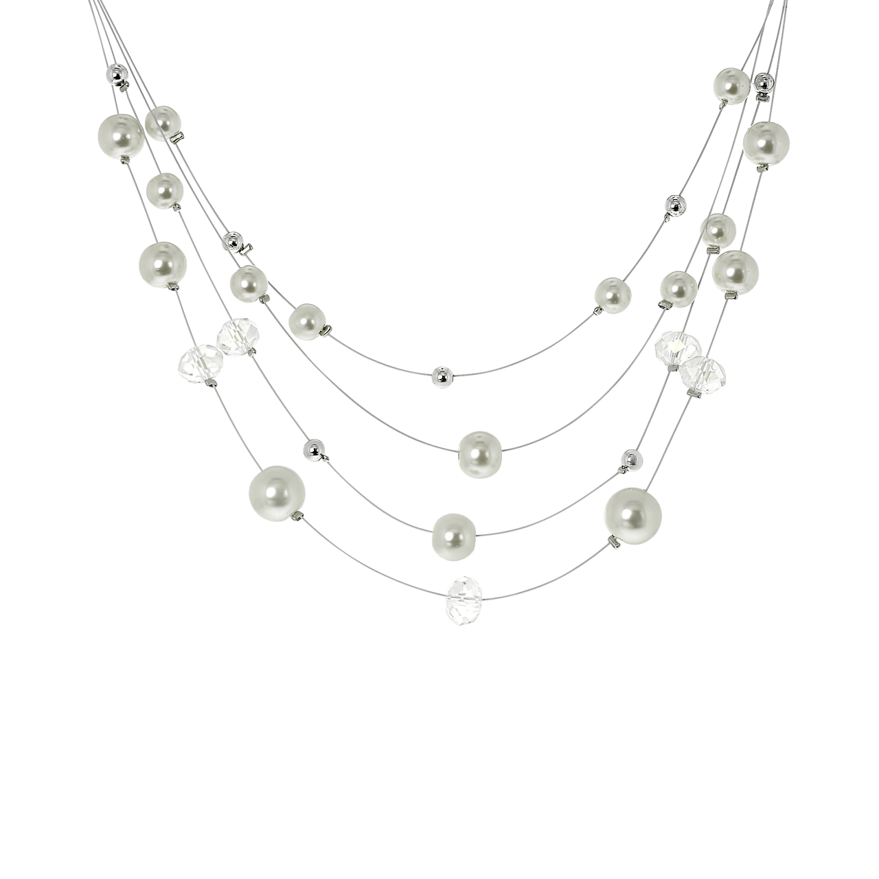 Byoux collier met parels en strass