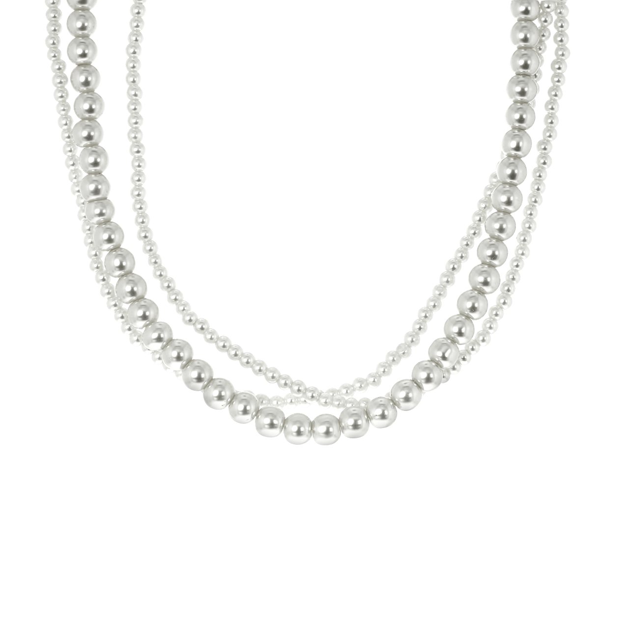 Bijoux zilverkleurige parelketting voor dames