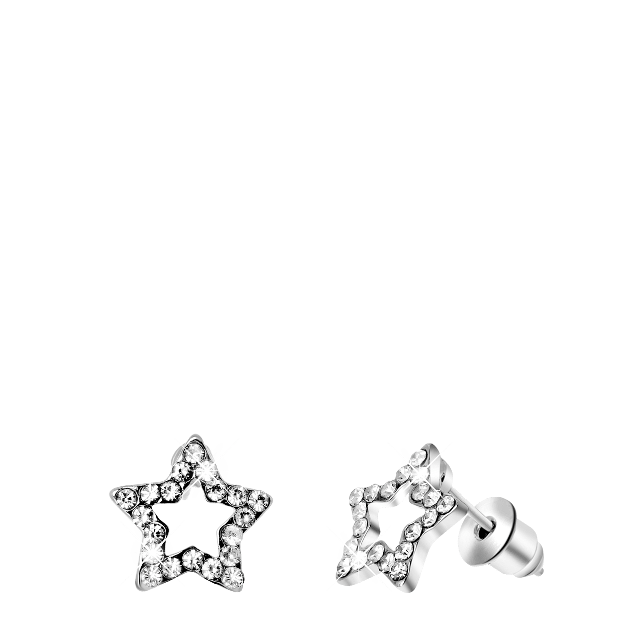 Zilverkleurige byoux oorknoppen ster