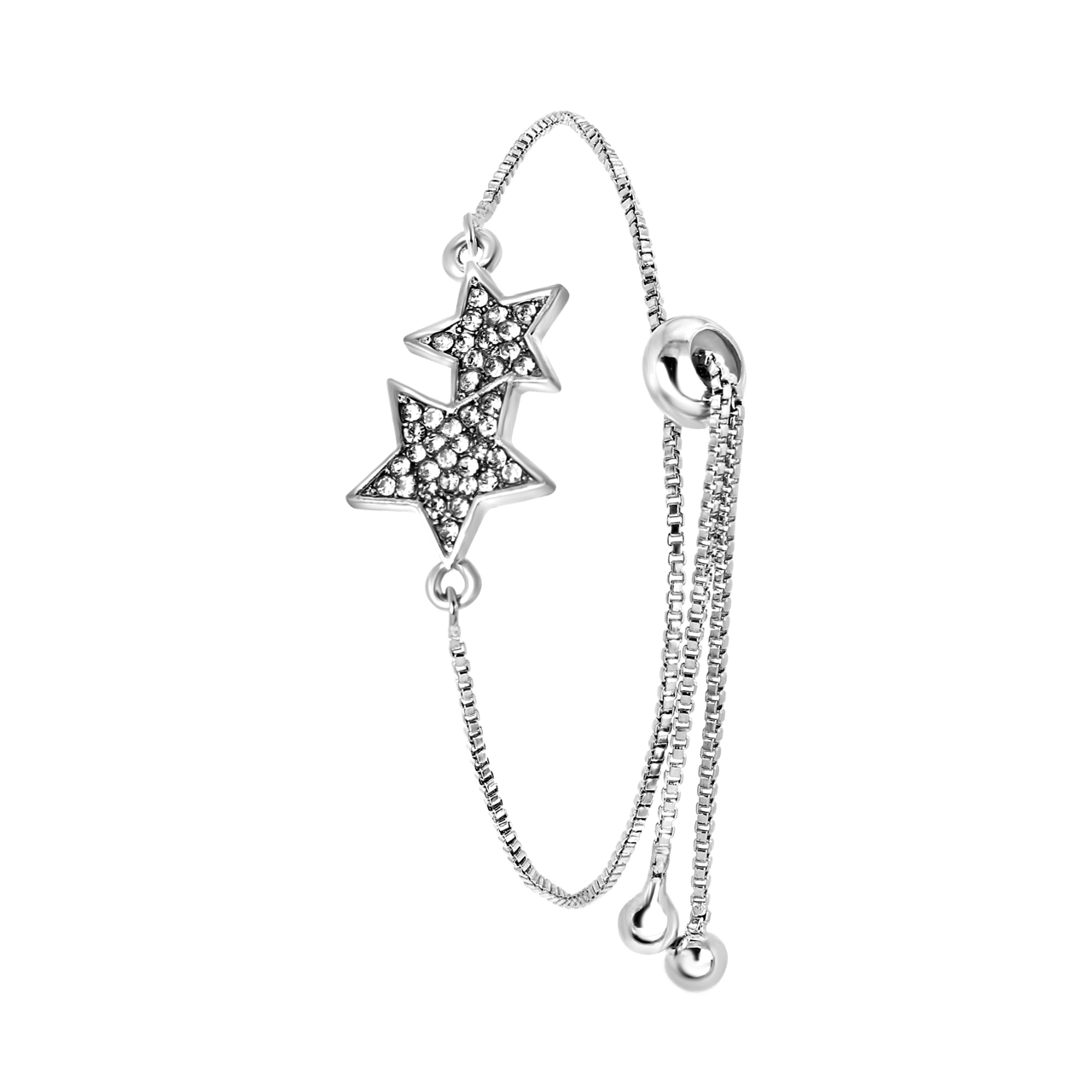 Zilverkleurige byoux armband sterren