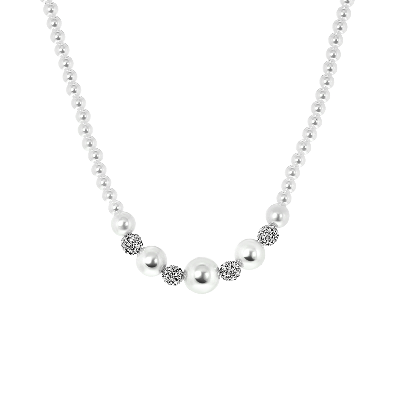 Bijoux zilverkleurige parelketting voor dames