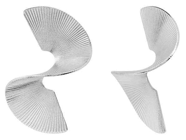 Zilverkleurige byoux oorbellen swirl