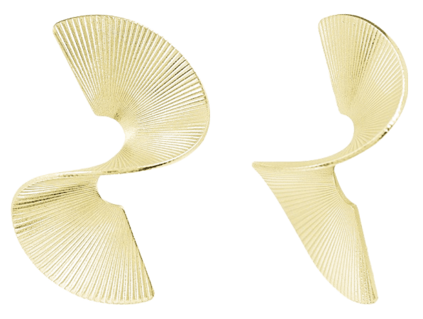 Goudkleurige byoux oorbellen swirl