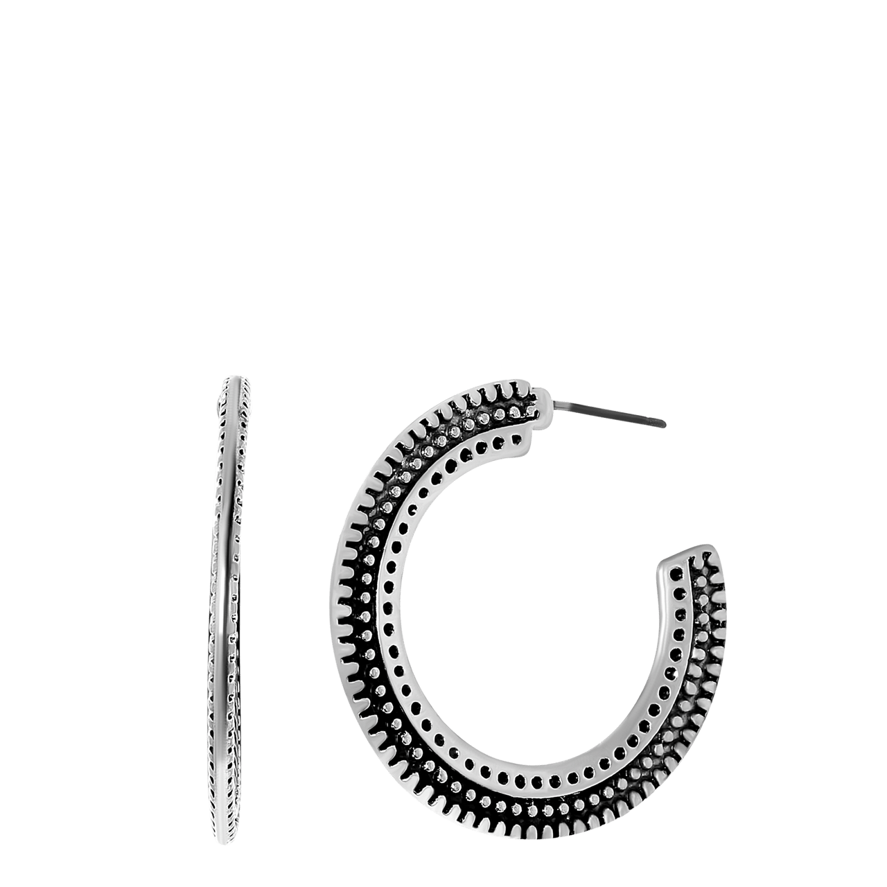 Zilverkleurige byoux oorringen boho