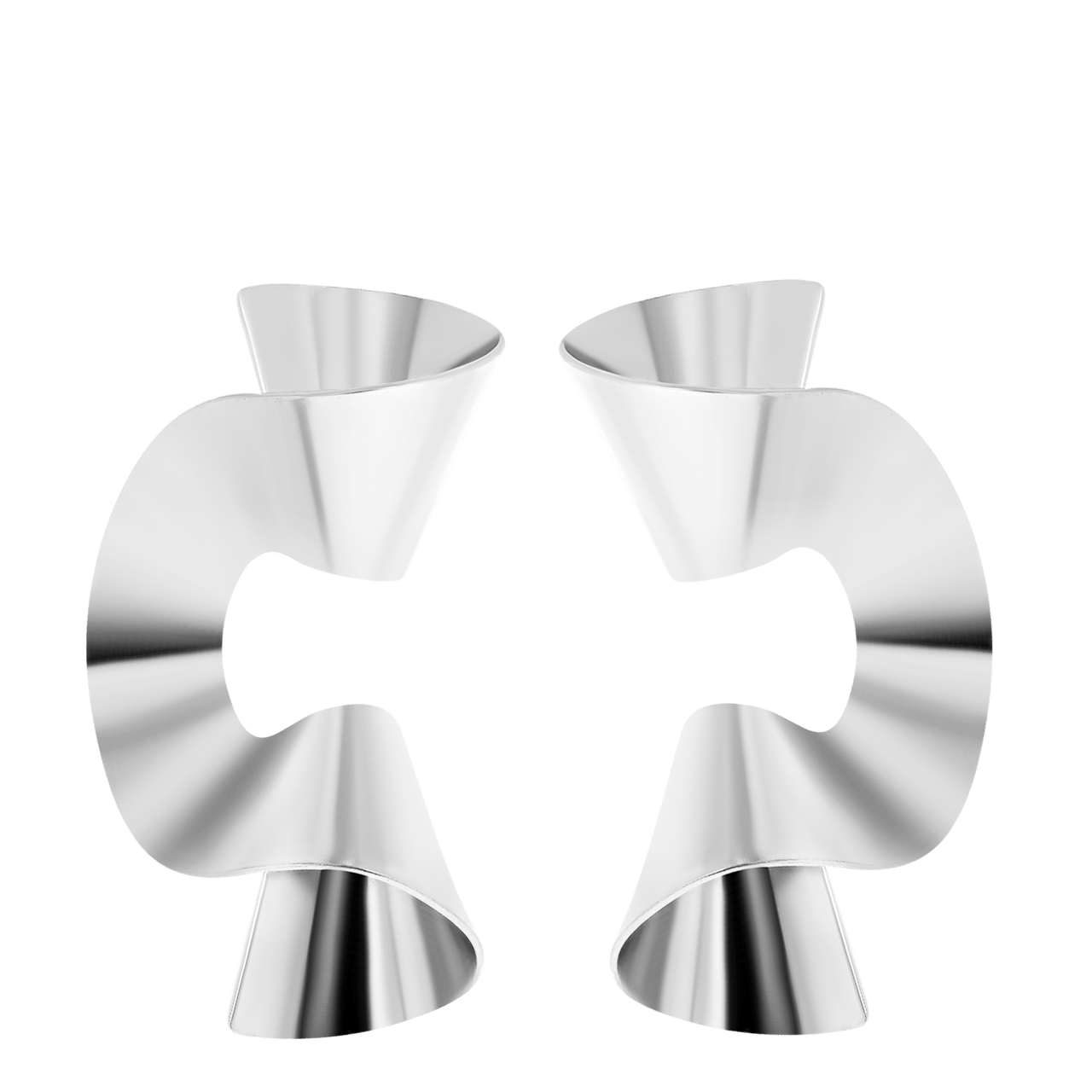 Zilverkleurige byoux oorbellen krul