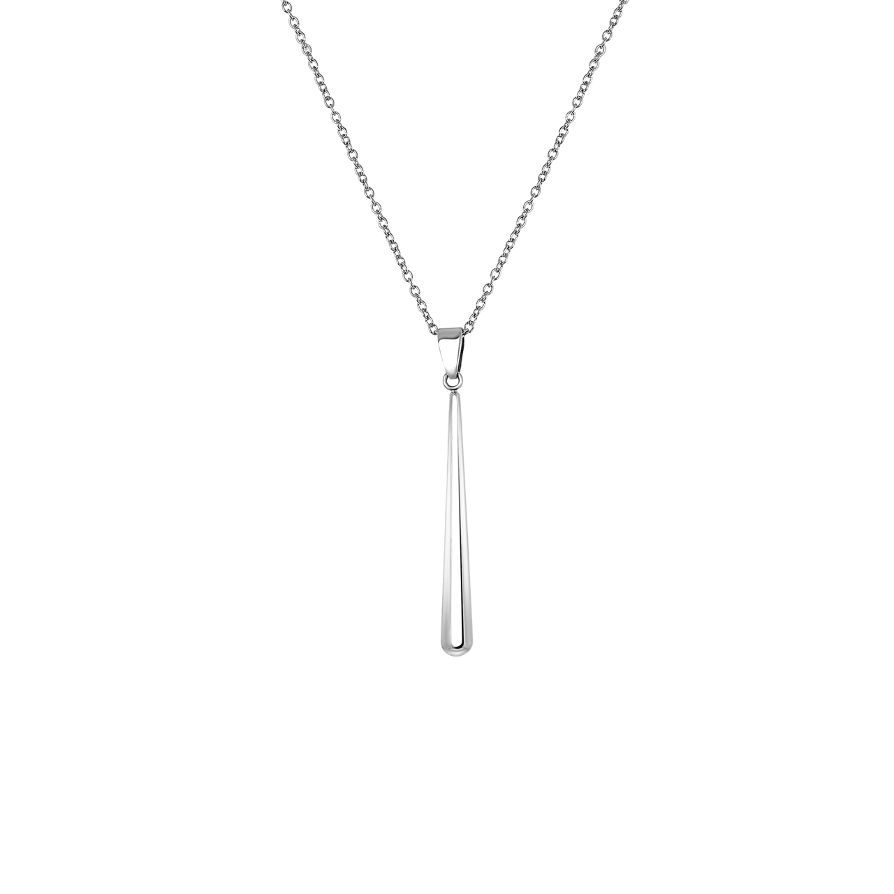 Kette & Anhänger aus Edelstahl, Tropfen