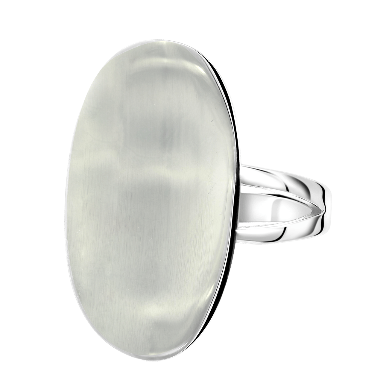 Gerecycleerd stainless steel ring ovaal