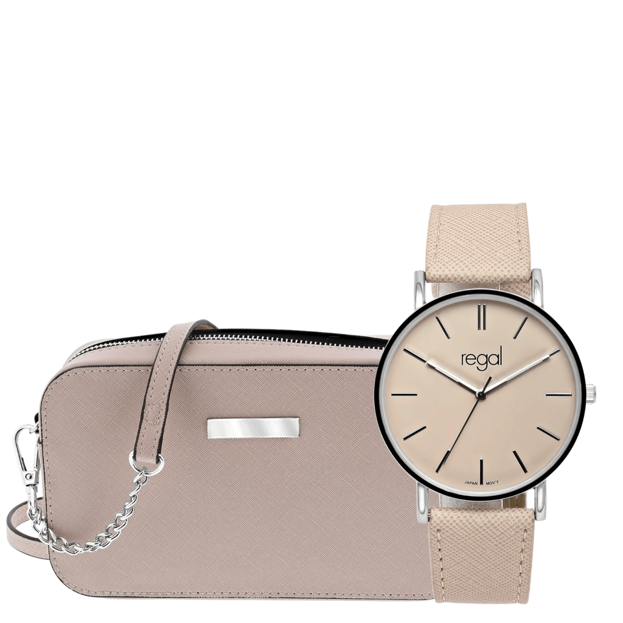 Regal damesset horloge met bijpassende tas