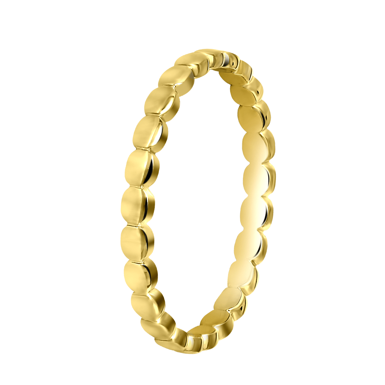 Goldplated ring met bolletjes