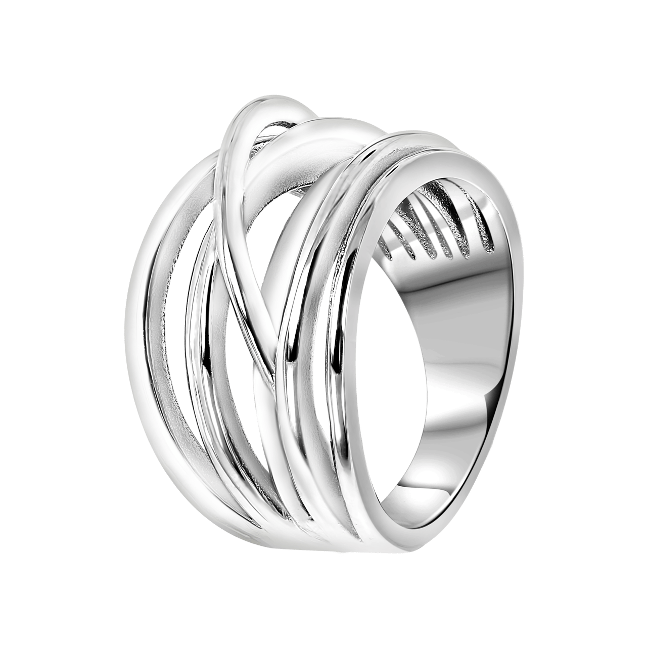 Gerecycled stalen ring breed fantasie