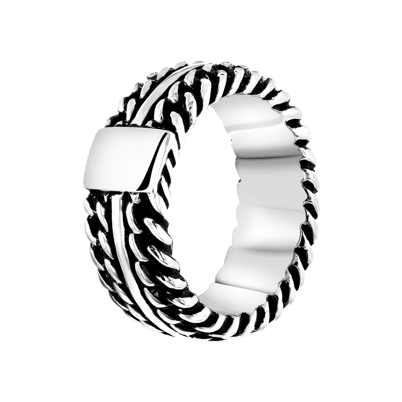 Gerecycled stalen ring gourmet zwart