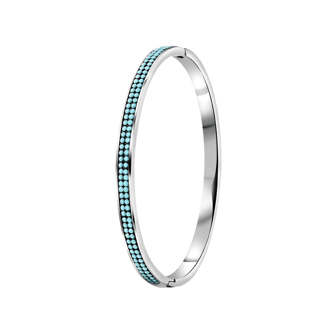 Gerecycled stainless steel armband bangle turquoise kristal