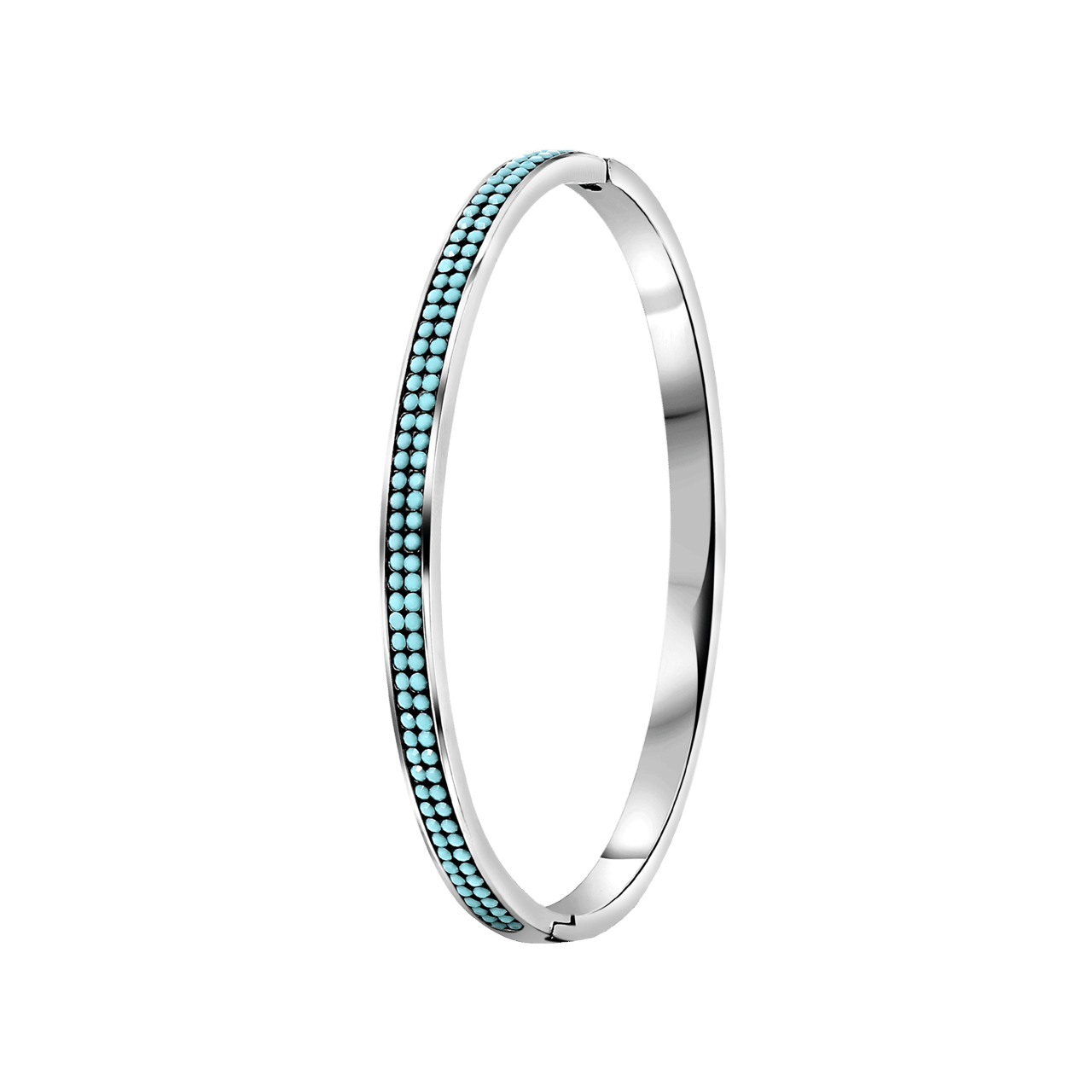 Gerecycleerd stalen armband bangle turquoise kristal