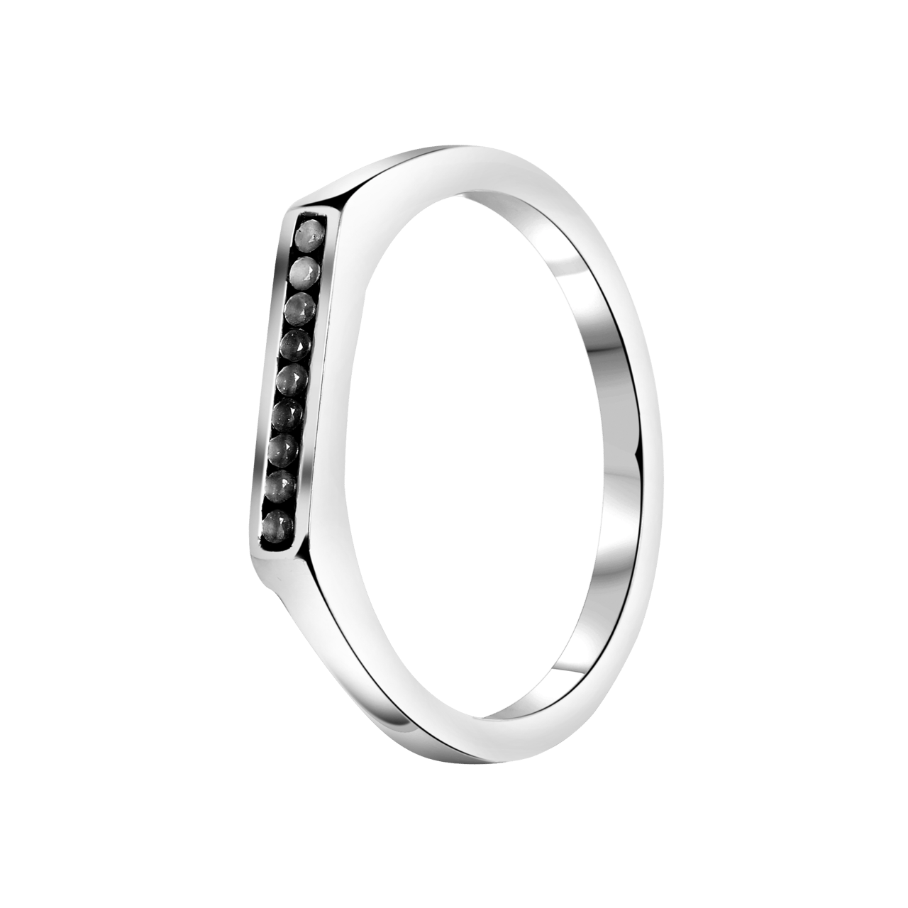 Gerecycled stalen ring bar hematite kristal