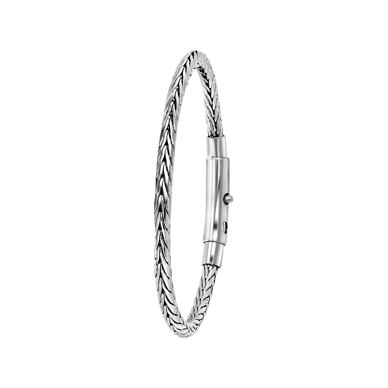 Stainless steel armband vossenstaartschakel