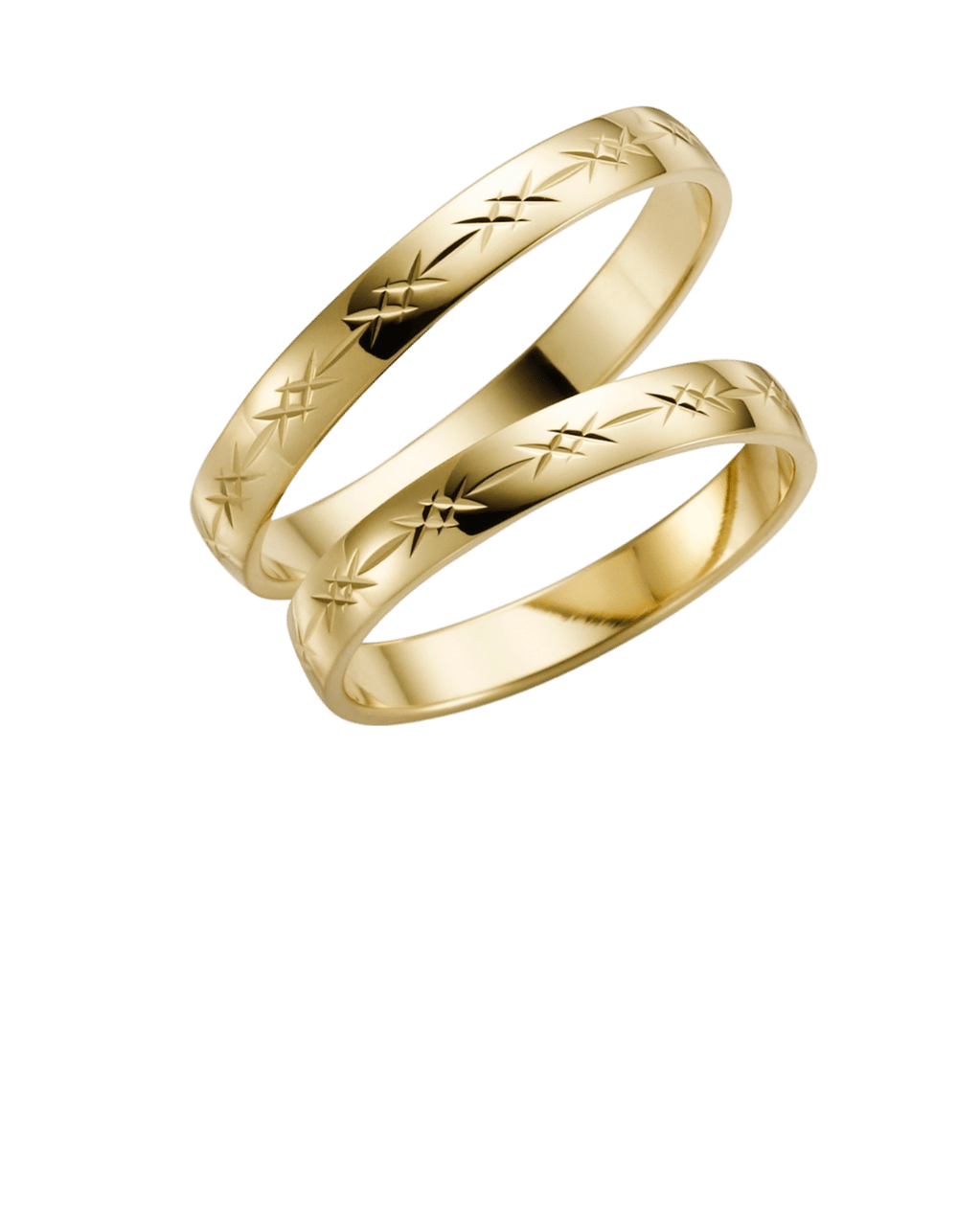 Trauring für Herren, 375 Gelbgold, Akazie H01