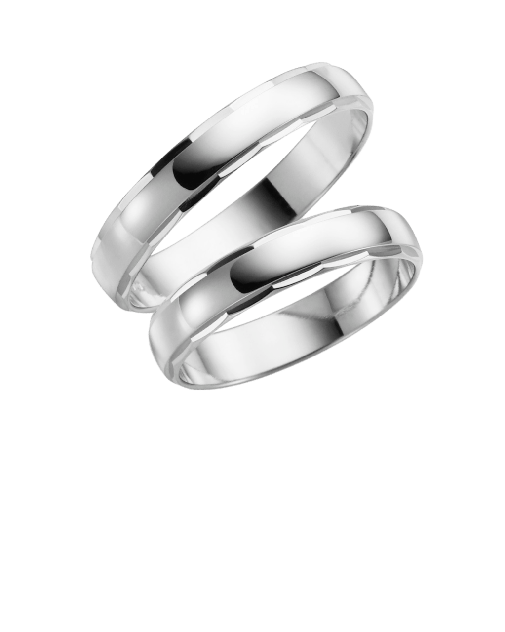 375 Gold weißgoldener Trauring Clover Herren H04W
