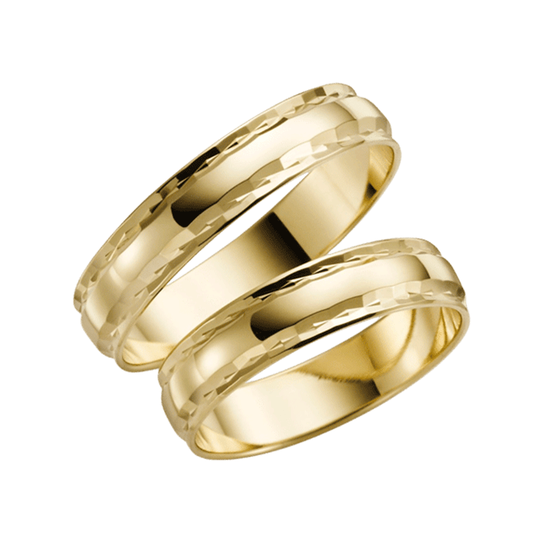 Trauring für Herren, 375 Gelbgold, Gänseblümchen H18