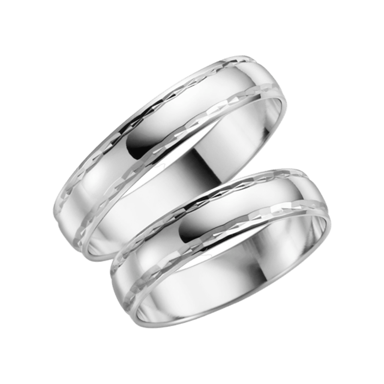 Gänseblümchen, Trauring für Damen aus 375 Weißgold, H18W