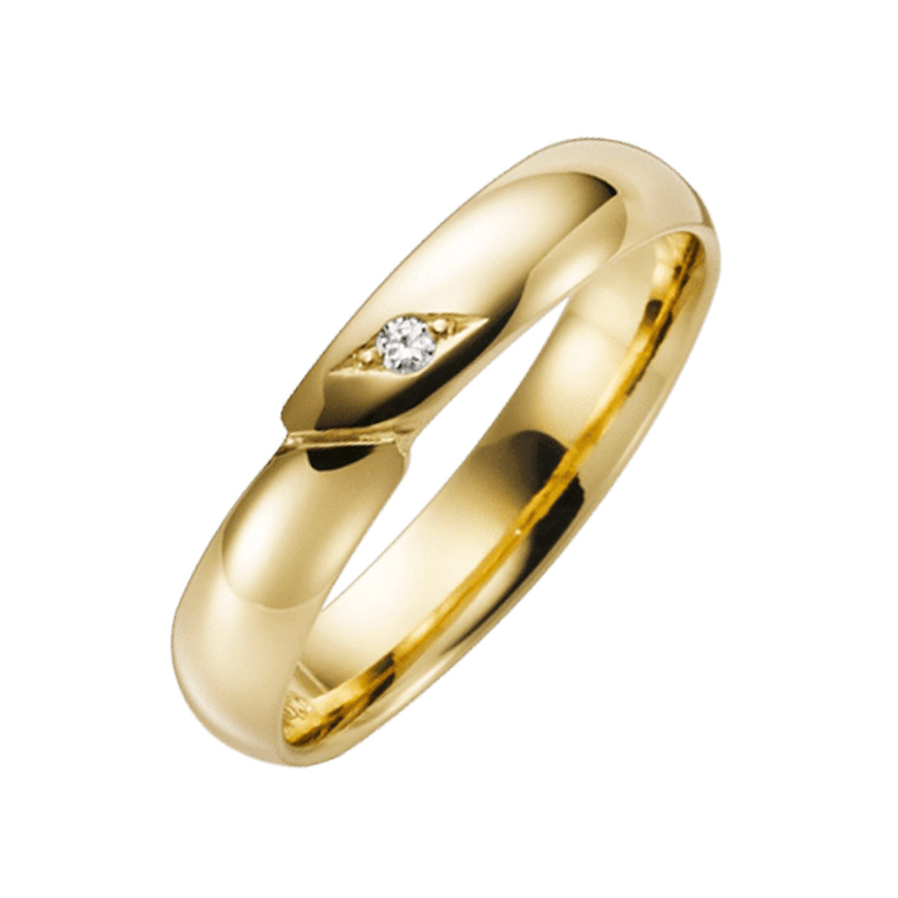 Phlox, Trauring mit Diamant für Damen aus 375 Gold, H19