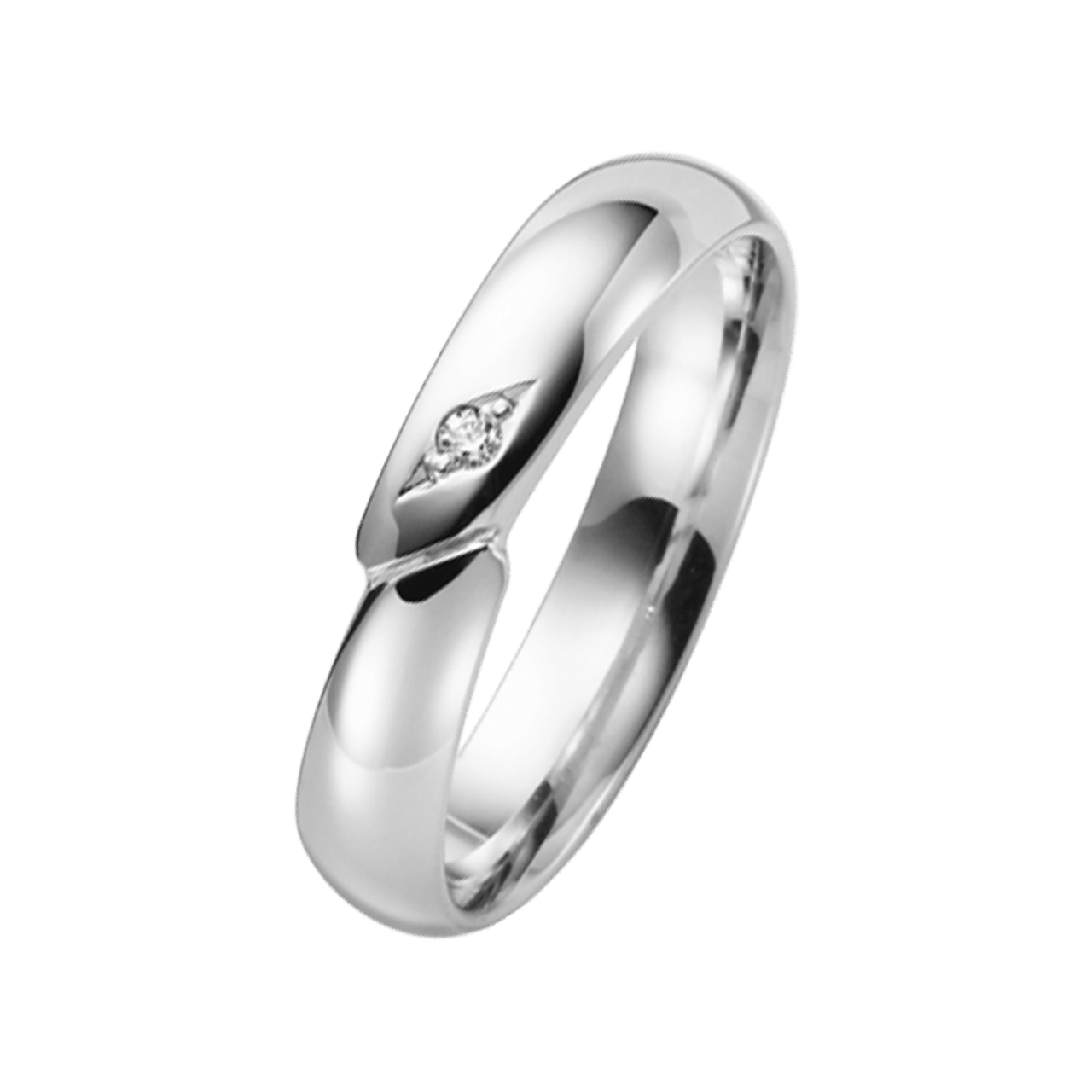 Trauring für Damen, 375 Weißgold, Diamant, Phlox H92