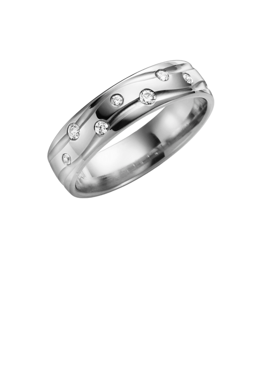 Daisy, Trauring für Damen aus 375 Weißgold, H147W