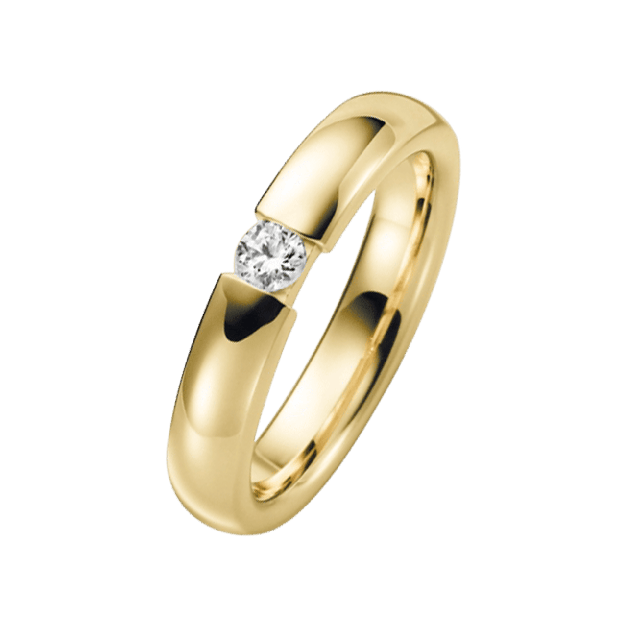 Trauring für Damen, 375 Gelbgold, Diamant, Morgenstern H79