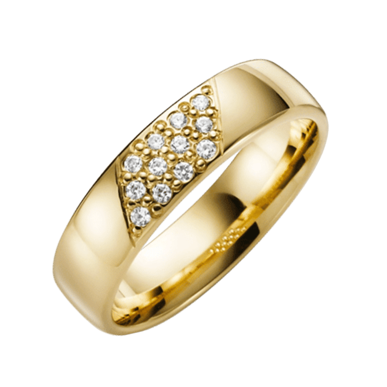 9 Karaat trouwring diamant Pioenroos H75