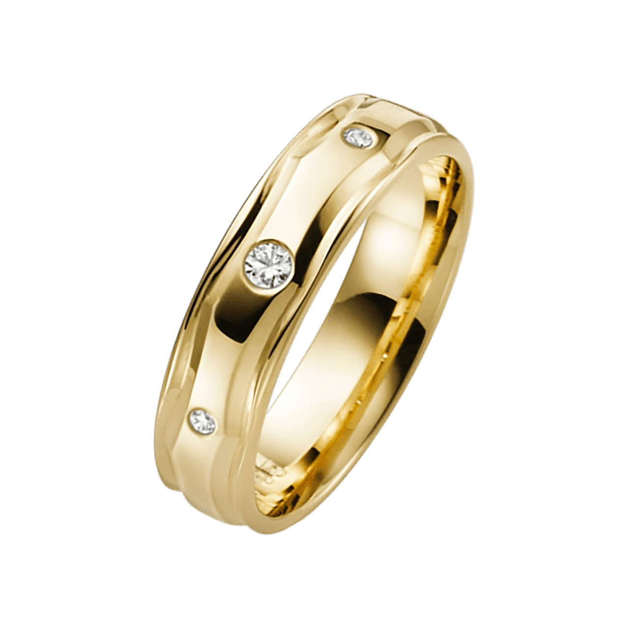 Sunflower, Trauring für Damen mit Diamant aus 375 Weißgold, H146